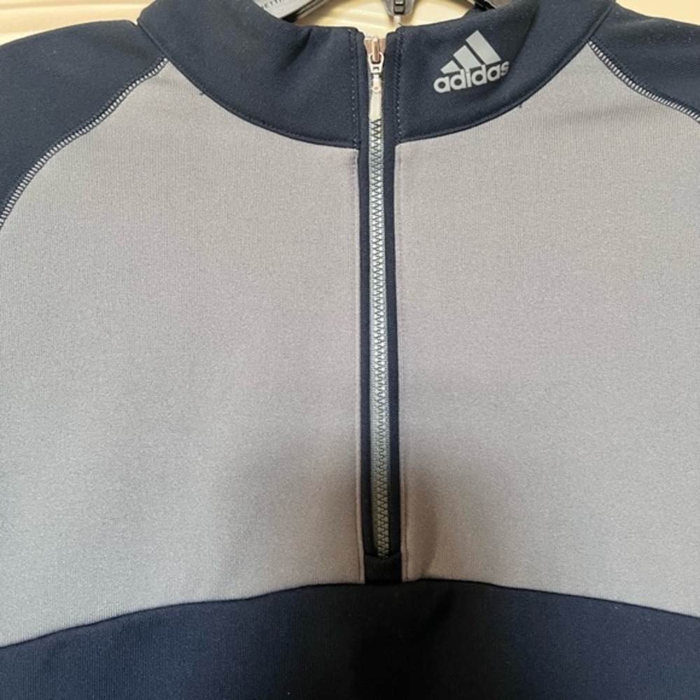 Adidas Golf Mens Medium Climawarm 1/4 Zip Pullover Sweatshirt Blue Gray - Picture 2 of 4